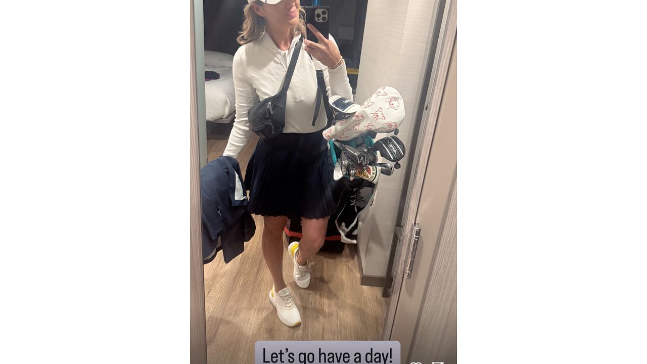 Amanda Balionis got dressed up to hit the course ahead of the tournament (Instagram/@balionis)